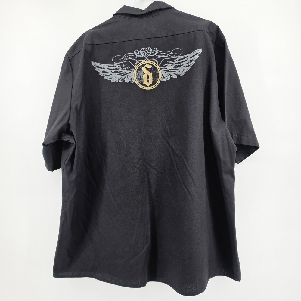 Shinedown Rock Band Dickies Work Shirt Mens 3XL Black Short Sleeve Button Up